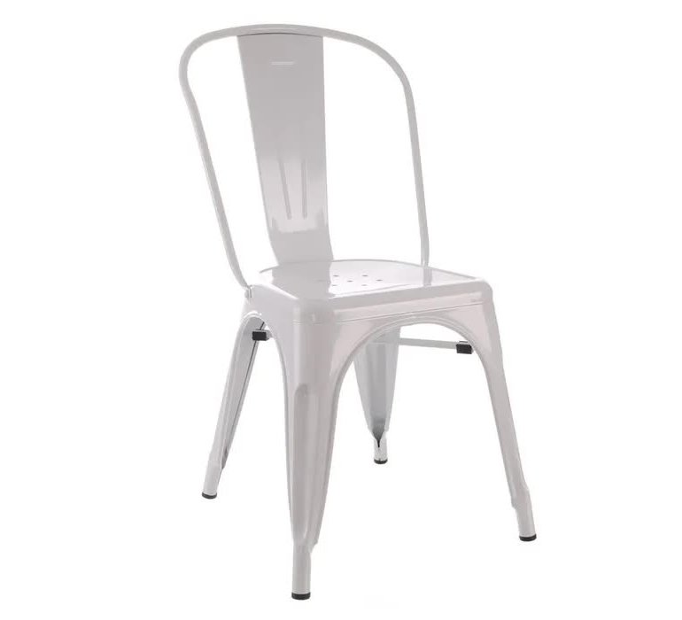 Chaise en métal blanc style industriel (lot de 4) SYREX