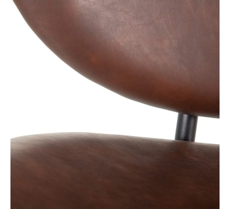 Chaise design en simili cuir marron foncé (lot de 2) ROY 