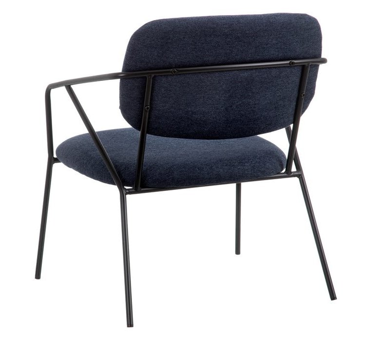 Chaise fauteuil design en tissu bleu capitonnée SILVA 