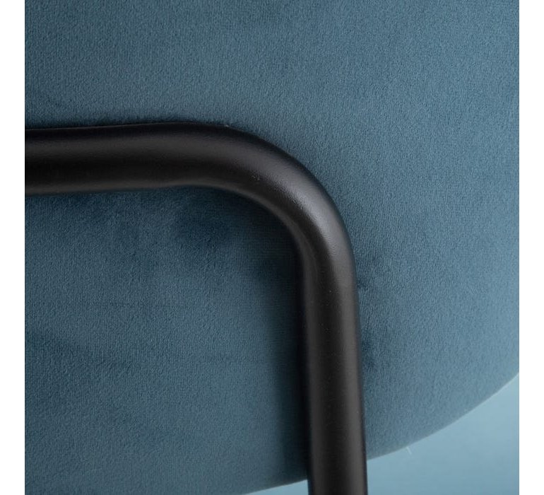 Chaise en tissu velours bleu style moderne (lot de 2) LUNA 