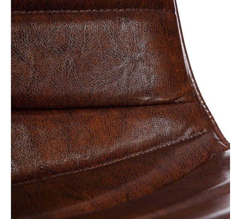 Chaise industrielle simili cuir marron matelassée (lot de 2) CARL 