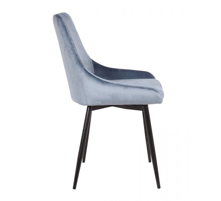 Chaise moderne bleue en velours ELEGANCE