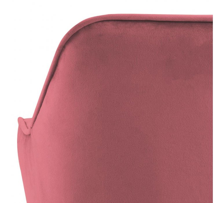 Chaise moderne capitonnée tissu velours corail (vendu par 2) RUSTED