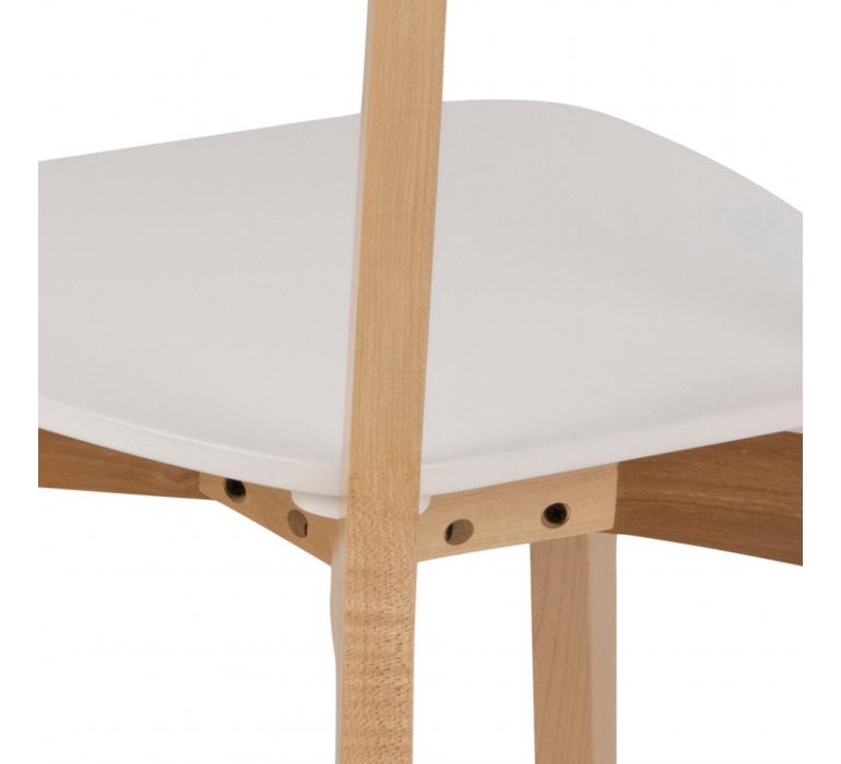 Chaise scandinave bois massif et blanc laqué (lot de 2) FINO