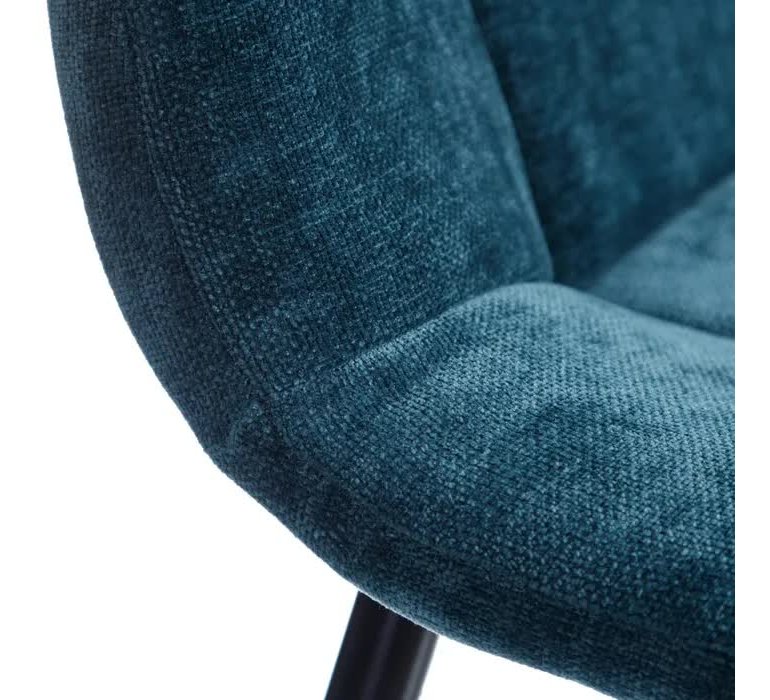 Chaise velours bleu capitonnée moderne (lot de 4) SOLANGE