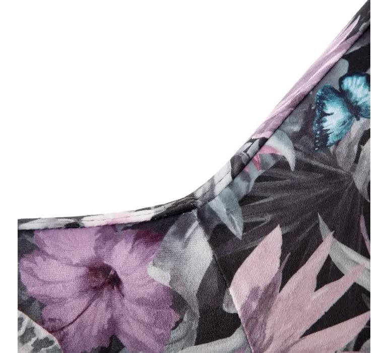 Fauteuil multicolore fleuri en velours design ULYSSE