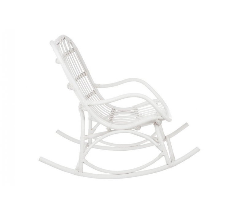Rocking-chair rotin blanc FARNIENTE