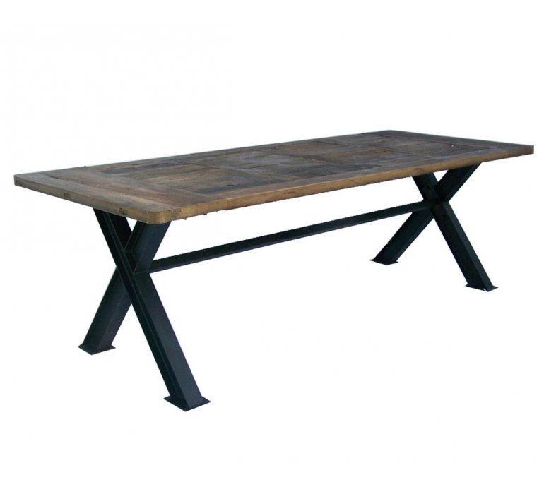 Table industrielle bois massif et métal 250cm UTAH