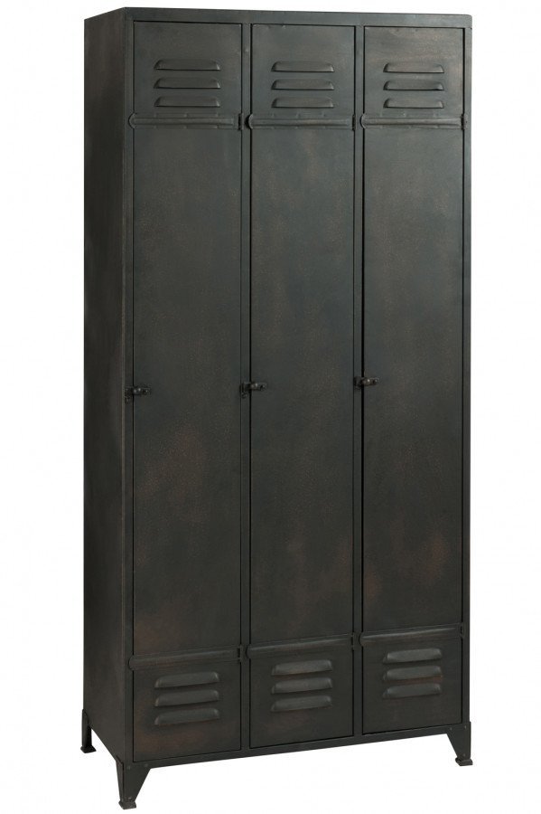 Meuble vestiaire industriel en métal noir FACTORY 1045