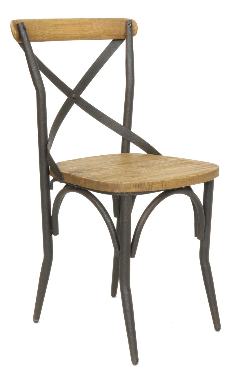 Chaise de bistrot français fer et bois avec croisillon COUNTER 3102