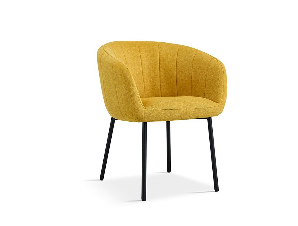 Chaise design jaune tissu style design GIA - 3247