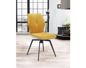 Chaise pivotante velours jaune et tissu moderne PALOMA