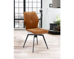Chaise pivotante velours terracotta et tissu moderne PALOMA
