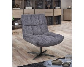 Fauteuil pivotant tissu gris anthracite moderne CHARLES