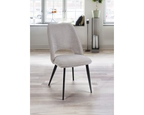 Chaise gris perle tissu moderne ROXANE