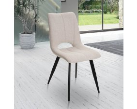 Chaise tissu beige moderne SYLVIE
