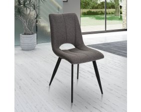 Chaise tissu gris foncé moderne SYLVIE