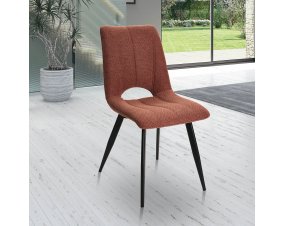 Chaise tissu terracotta moderne SYLVIE