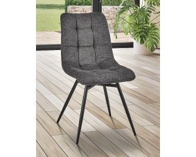 Chaise capitonnée tissu anthracite moderne ANGELA