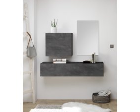 Console meuble d'entrée suspendu design gris GREY