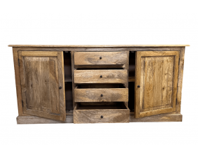 Buffet bois massif 4 tiroirs et 2 portes 190cm VICTOIRE