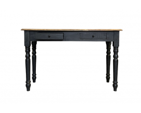 Console noire en bois massif  2 tiroirs 120cm LOUISE