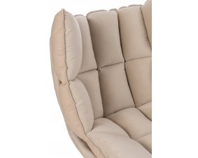 Fauteuil design pivotant tissu beige JEY