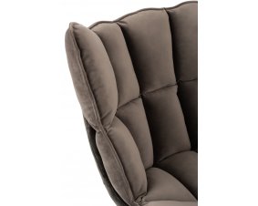 Fauteuil design pivotant tissu gris JEY