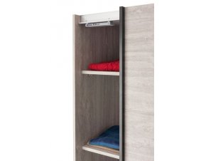 Armoire chêne gris et anthracite contemporain MELVIN