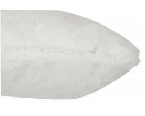 Lot de 4 coussins blanc imitation fourrure polyester 45cm COSY