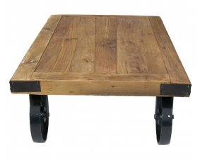 Table basse industrielle sur roulettes WHEEL