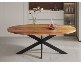 Table à manger industrielle en bois et métal Atelier - 8631