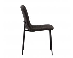 Lot de 2 chaises modernes tissu bouclé gris ASTRID