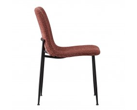 Lot de 2 chaises modernes tissu bouclé rose et pieds métal ASTRID