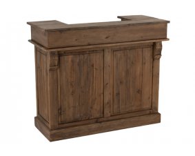 Bar vintage en bois recyclé 2 tiroirs 120cm JACK