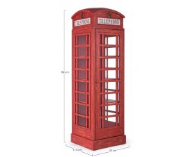 Bibliothéque cabine téléphonique en bois rouge LONDRES