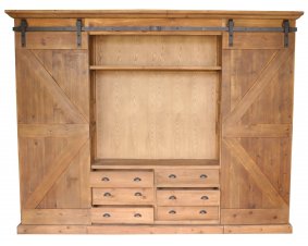 Bibliothéque portes coulissantes bois massif de pin 172cm MATY