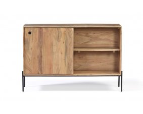 Buffet 2 portes coulissantes scandinave bois d'acacia 120cm NICK