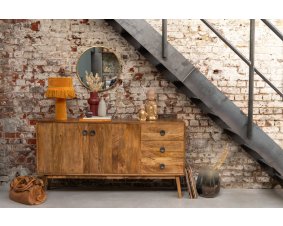 Buffet bois massif manguier style industriel 145cm STEVE