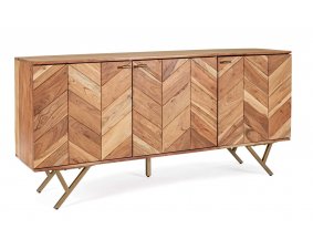 Buffet en acacia massif marqueterie moderne 160cm AXEL