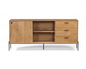 Buffet scandinave bois d'acacia portes coulissantes 180cm NICK