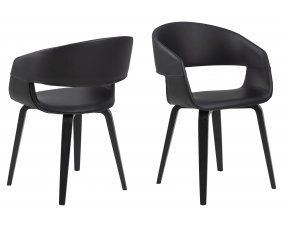 Chaise design noire (lot de 2) ROMA