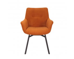 Chaise fauteuil design pivotante velours orange MELINE