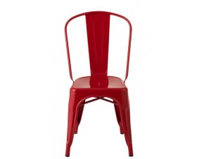 Chaise industrielle rouge en métal (lot de 2) SYREX