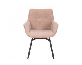 Chaise fauteuil pivotante velours côtelé beige MELINE