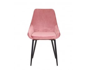 Lot de 2 Chaises modernes en velours rose ELEGANCE