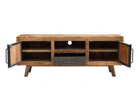 Meuble TV industriel bois manguier et métal 160cm MEERA 