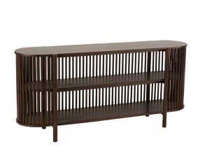 Console en bois massif manguier brun foncé moderne 160cm CONNY