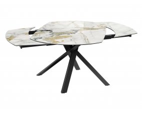 Table céramique effet marbre avec allonges KHEOPS