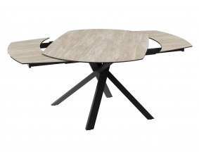 Table céramique travertin avec allonges KHEOPS